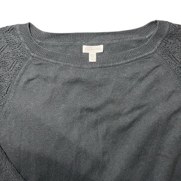Garnet Hill Bellamy Batwing Pointelle Sweater Tanguis Cotton Baby Alpaca Large - Picture 1 of 11